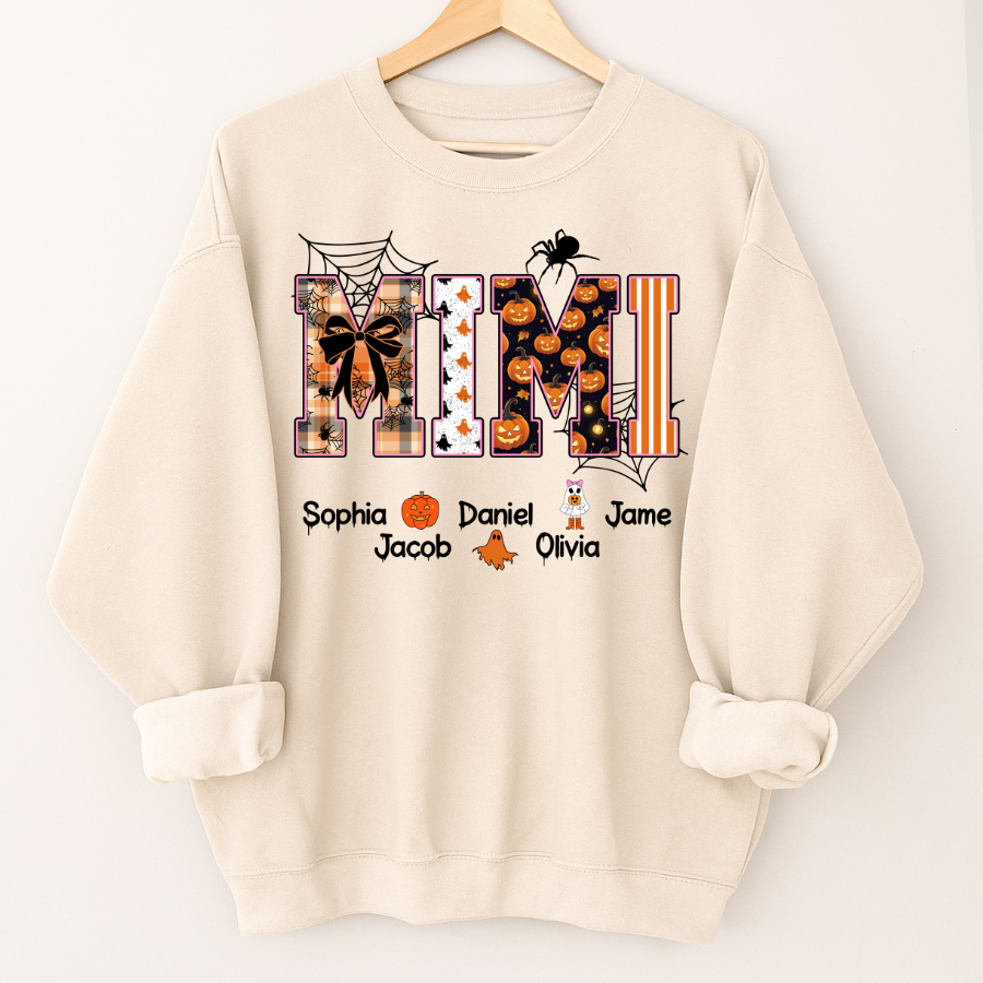 Halloween Mimi Spooky Custom Grandma And Grandkids Shirt