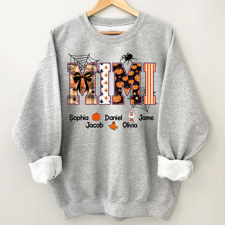 Halloween Mimi Spooky Custom Grandma And Grandkids Shirt