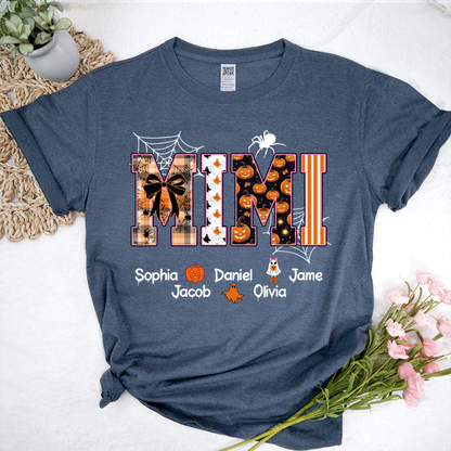Halloween Mimi Spooky Custom Grandma And Grandkids Shirt