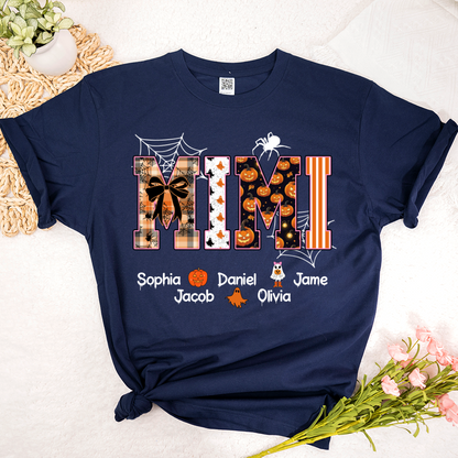 Halloween Mimi Spooky Custom Grandma And Grandkids Shirt