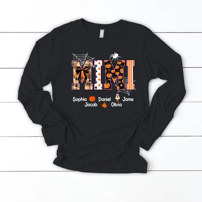 Halloween Mimi Spooky Custom Grandma And Grandkids Shirt