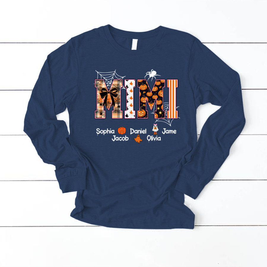 Halloween Mimi Spooky Custom Grandma And Grandkids Shirt