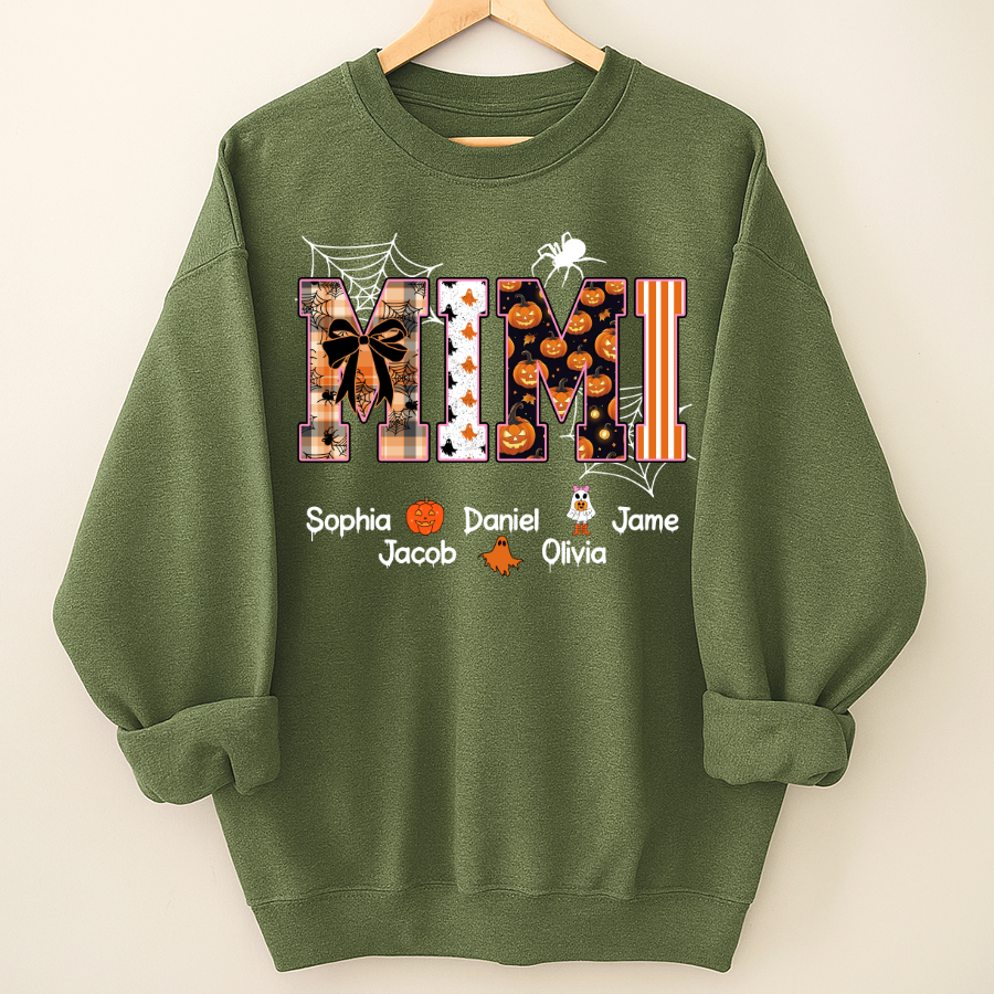 Halloween Mimi Spooky Custom Grandma And Grandkids Shirt