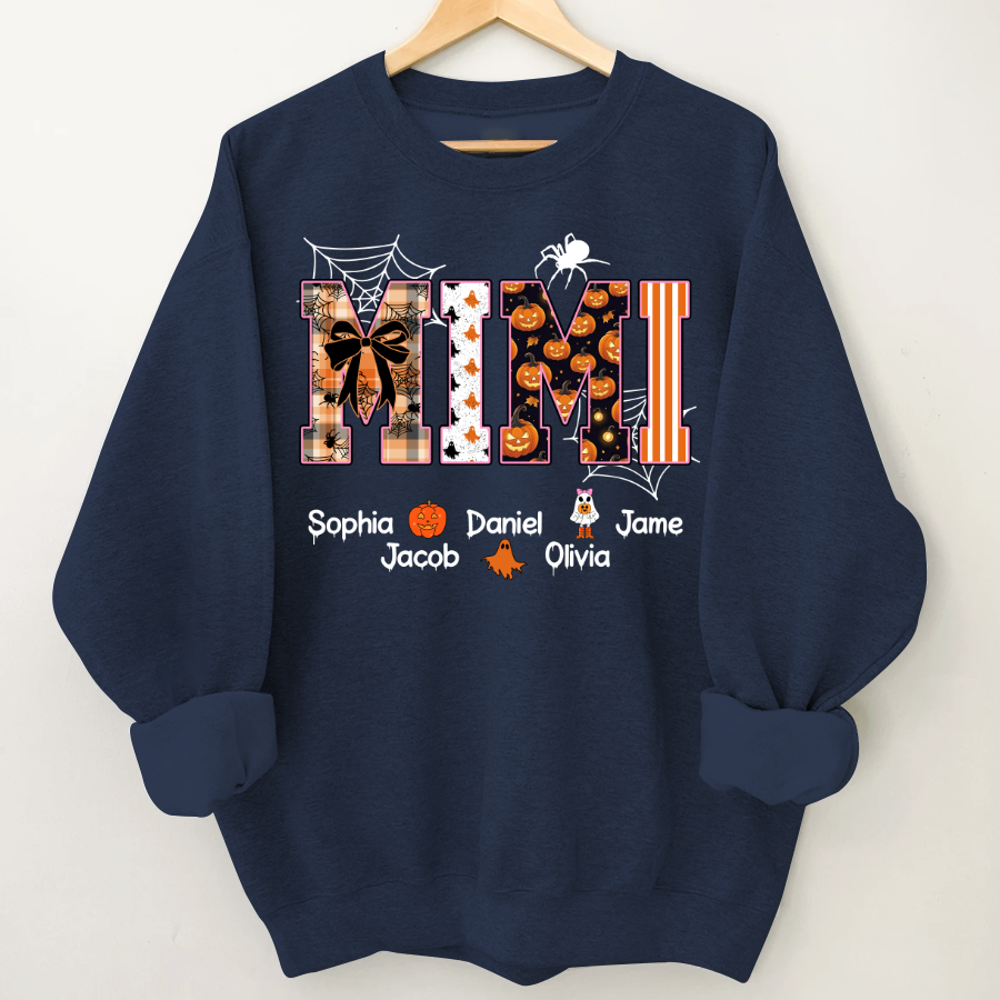 Halloween Mimi Spooky Custom Grandma And Grandkids Shirt