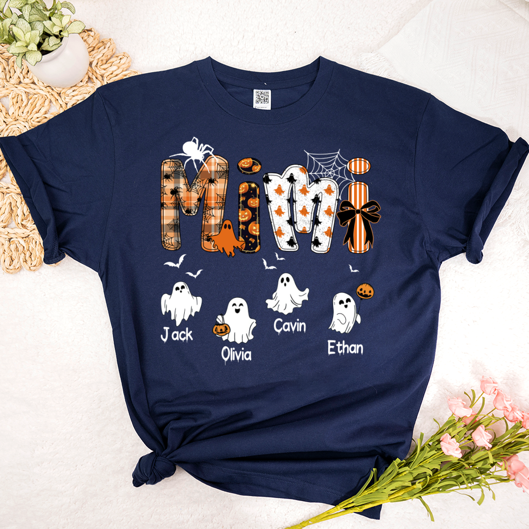 Halloween Mimi Spooky Custom Mimi And Grandkids Shirt