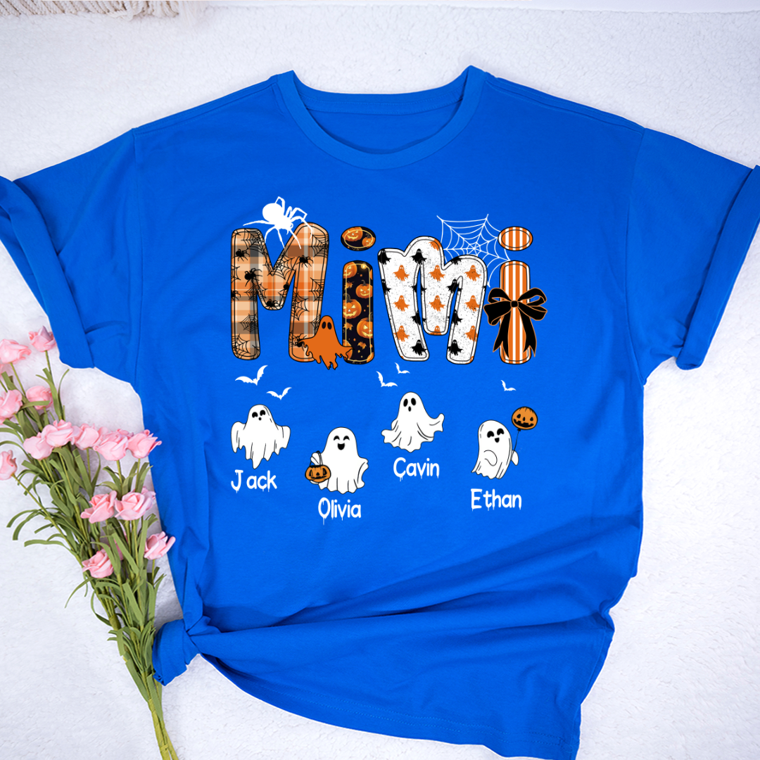 Halloween Mimi Spooky Custom Mimi And Grandkids Shirt