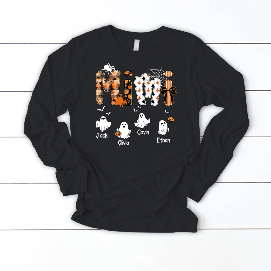 Halloween Mimi Spooky Custom Mimi And Grandkids Shirt