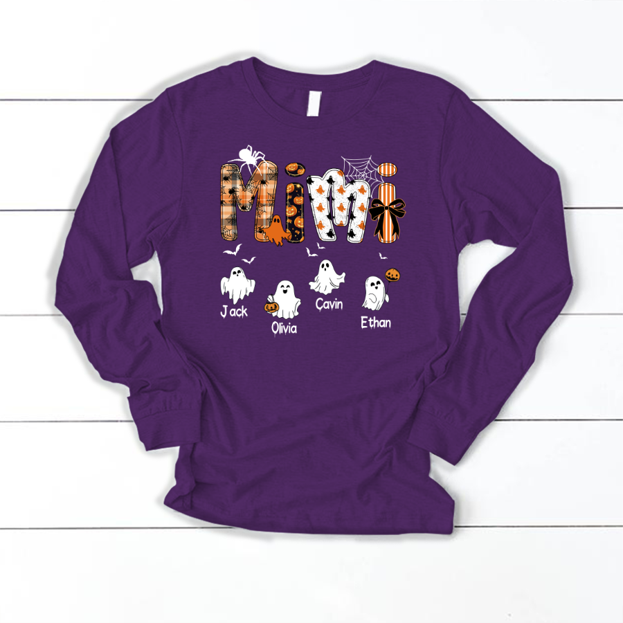 Halloween Mimi Spooky Custom Mimi And Grandkids Shirt