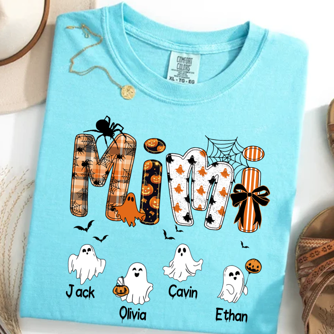 Halloween Mimi Spooky Custom Mimi And Grandkids Shirt