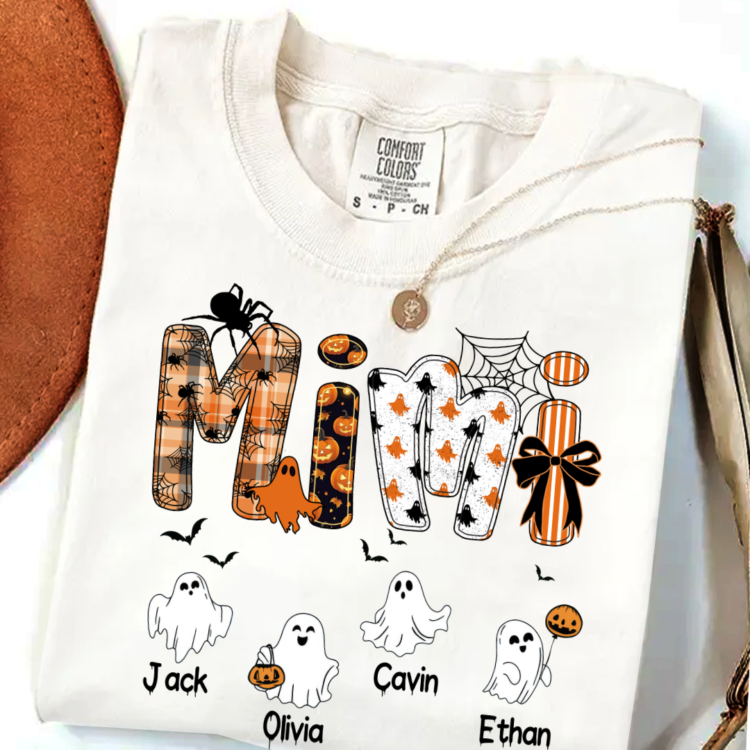 Halloween Mimi Spooky Custom Mimi And Grandkids Shirt