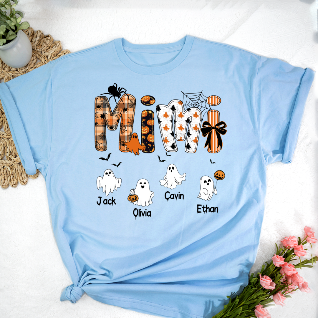 Halloween Mimi Spooky Custom Mimi And Grandkids Shirt