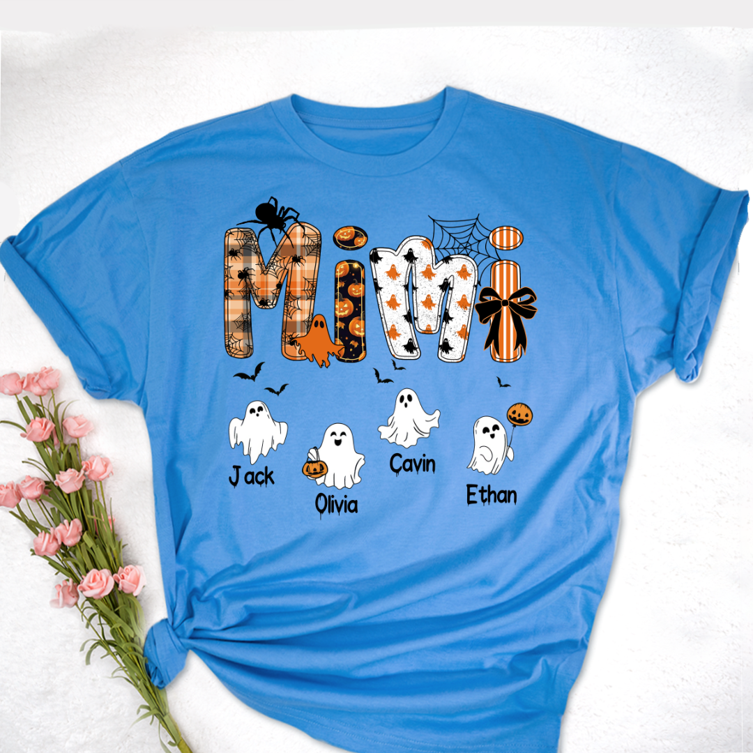 Halloween Mimi Spooky Custom Mimi And Grandkids Shirt
