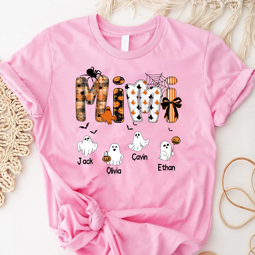 Halloween Mimi Spooky Custom Mimi And Grandkids Shirt