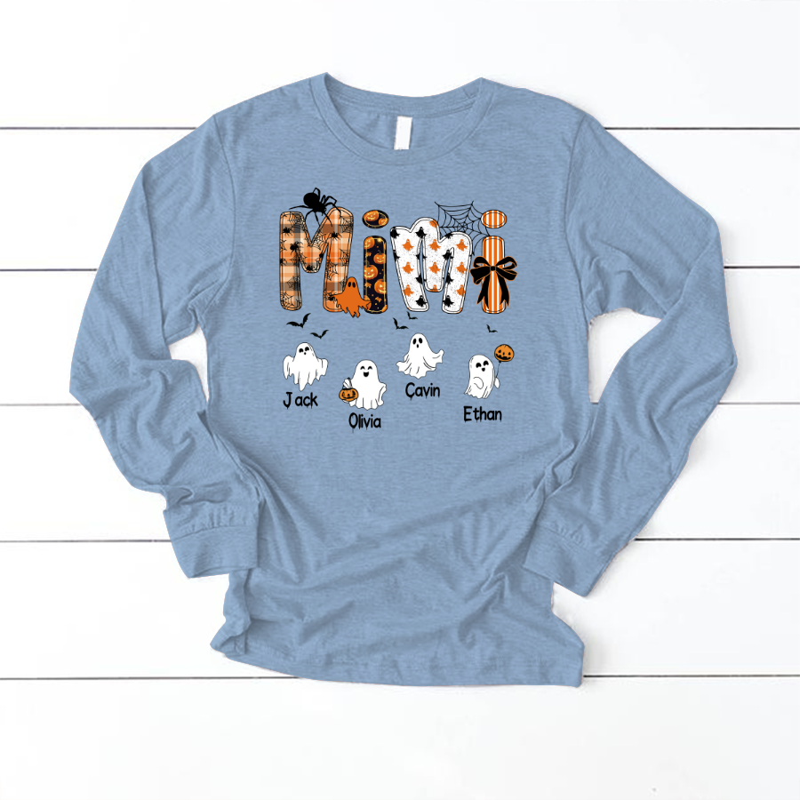 Halloween Mimi Spooky Custom Mimi And Grandkids Shirt