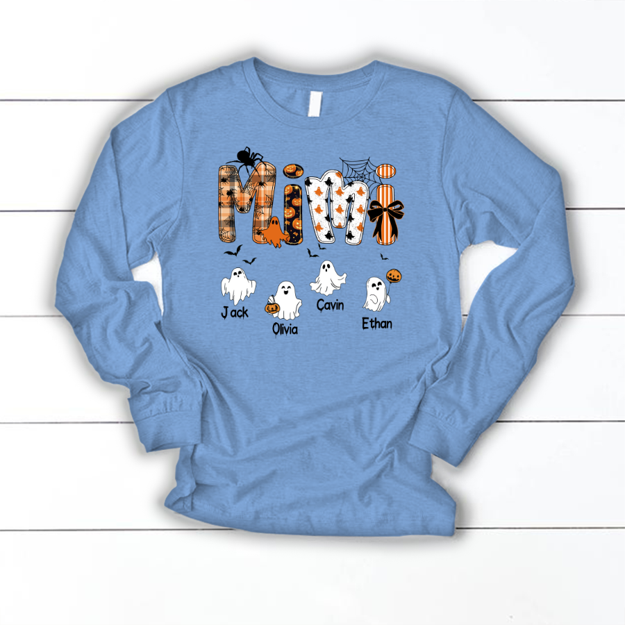 Halloween Mimi Spooky Custom Mimi And Grandkids Shirt