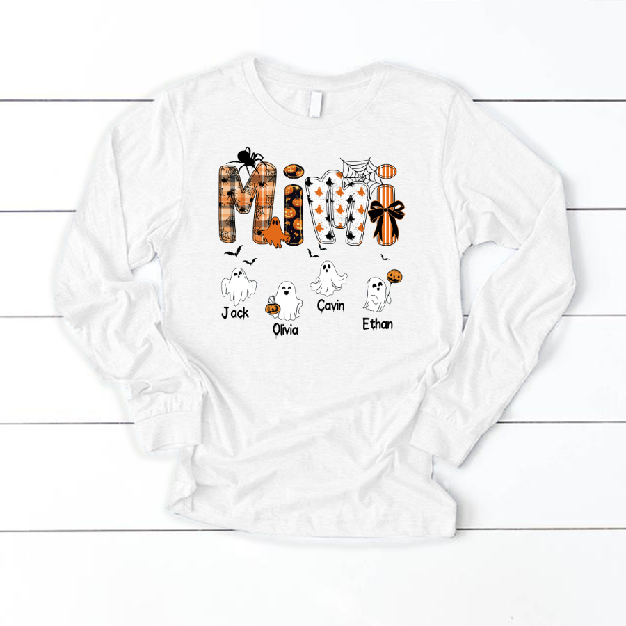 Halloween Mimi Spooky Custom Mimi And Grandkids Shirt