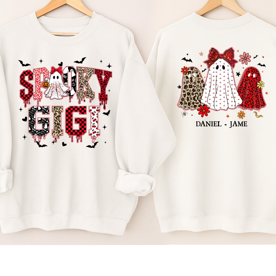 Halloween Spooky Gigi Custom Gigi And Grandkids Sweatshirt