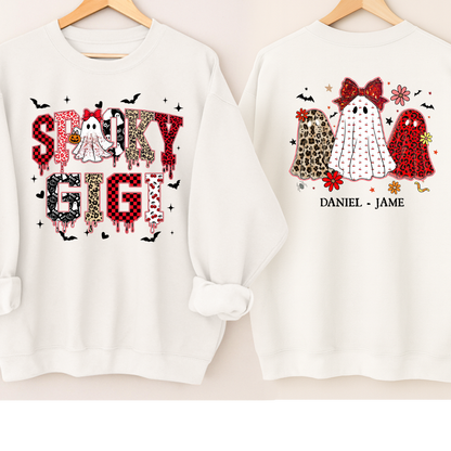 Halloween Spooky Gigi Custom Gigi And Grandkids Sweatshirt