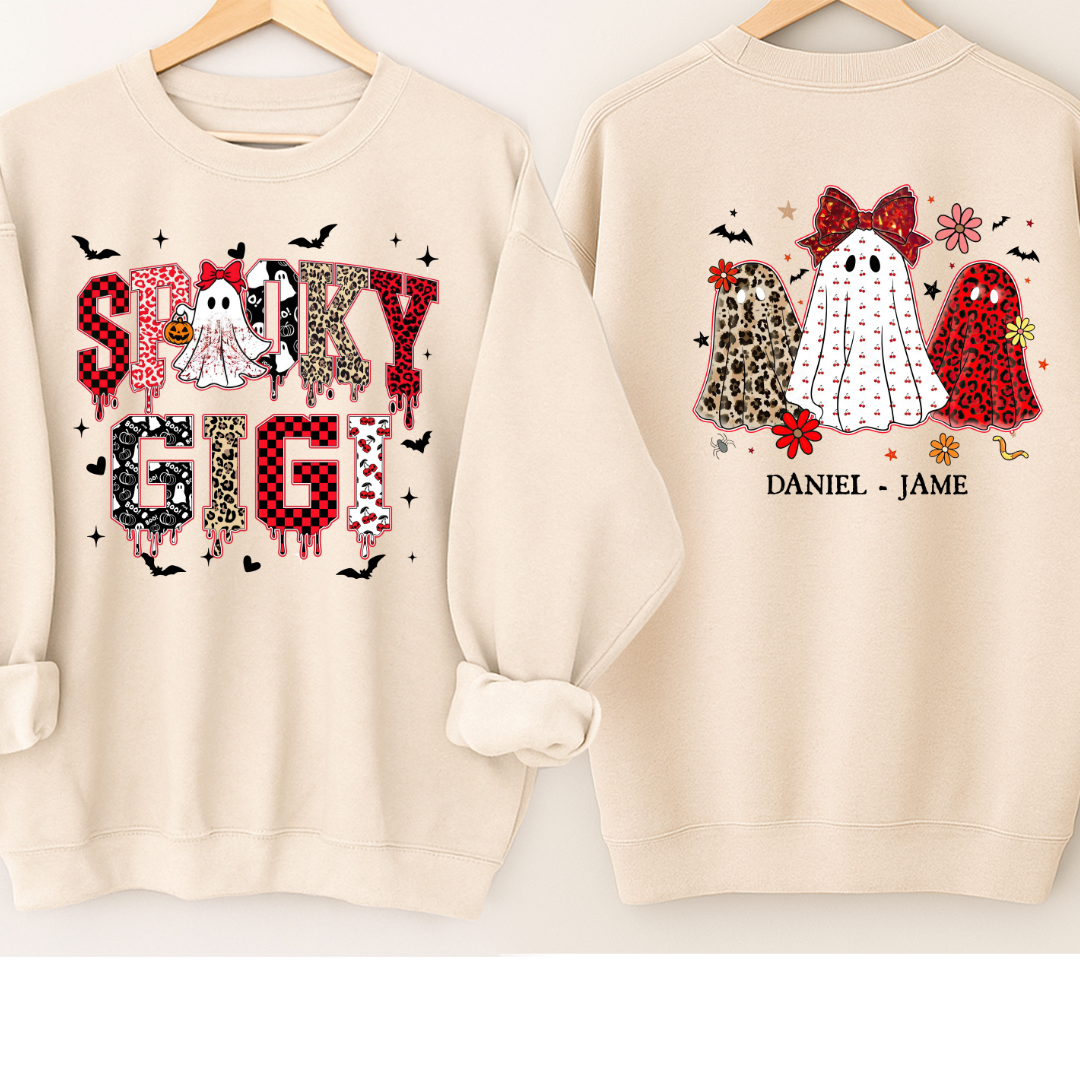 Halloween Spooky Gigi Custom Gigi And Grandkids Sweatshirt