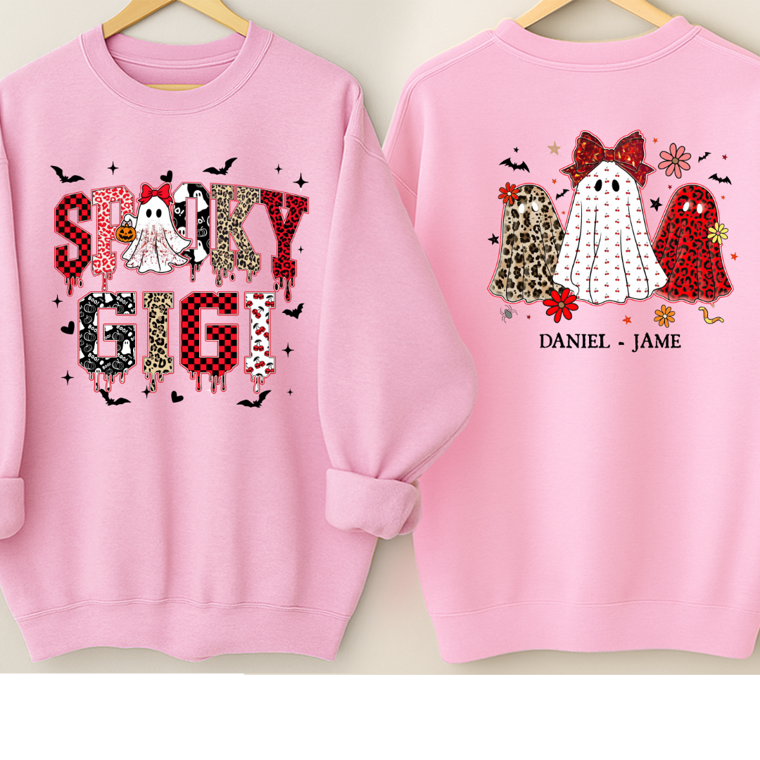 Halloween Spooky Gigi Custom Gigi And Grandkids Sweatshirt