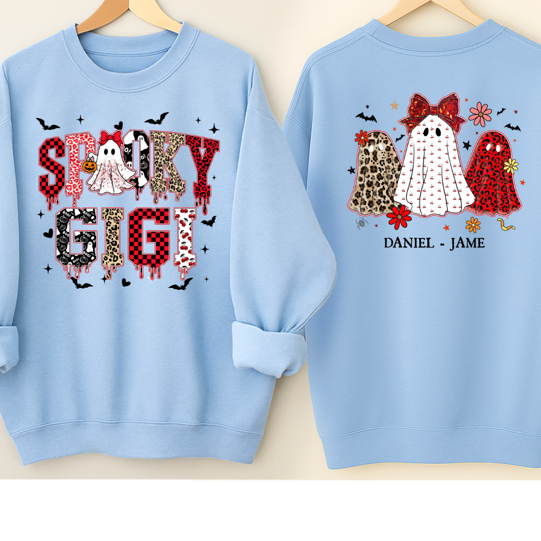 Halloween Spooky Gigi Custom Gigi And Grandkids Sweatshirt