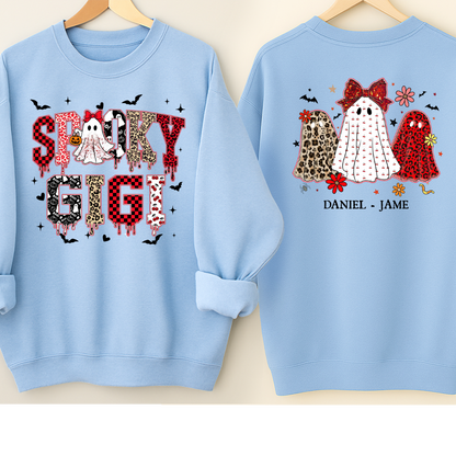 Halloween Spooky Gigi Custom Gigi And Grandkids Sweatshirt