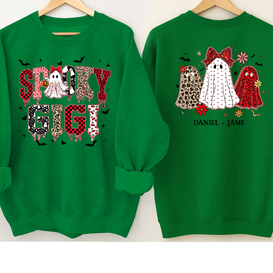Halloween Spooky Gigi Custom Gigi And Grandkids Sweatshirt