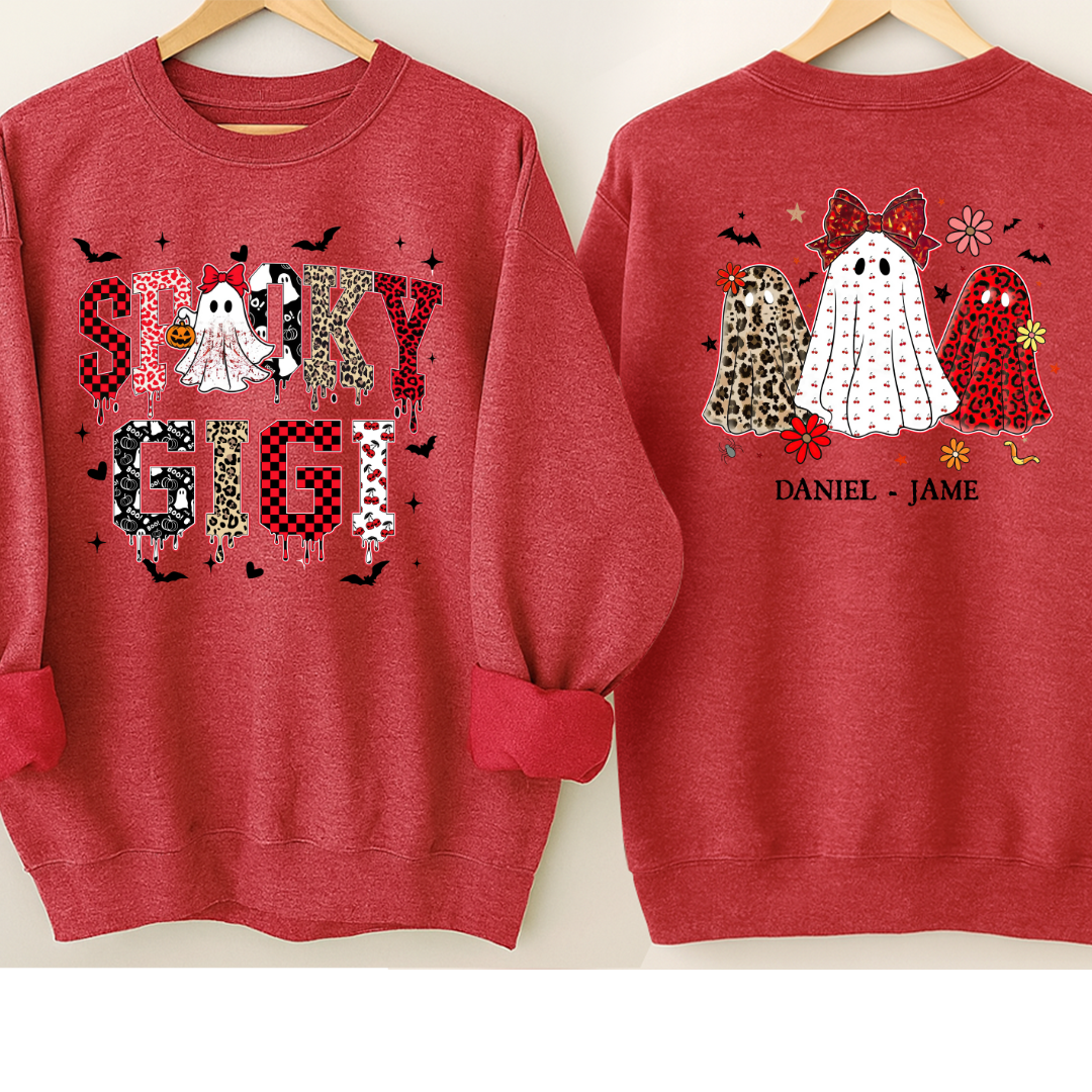 Halloween Spooky Gigi Custom Gigi And Grandkids Sweatshirt