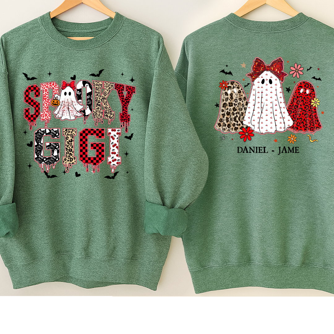 Halloween Spooky Gigi Custom Gigi And Grandkids Sweatshirt