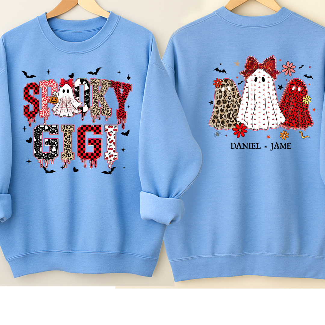 Halloween Spooky Gigi Custom Gigi And Grandkids Sweatshirt