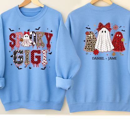 Halloween Spooky Gigi Custom Gigi And Grandkids Sweatshirt