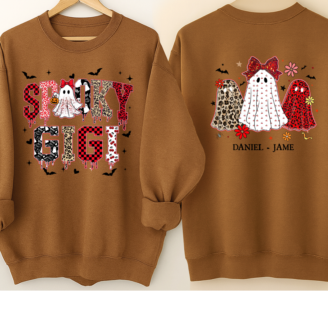 Halloween Spooky Gigi Custom Gigi And Grandkids Sweatshirt