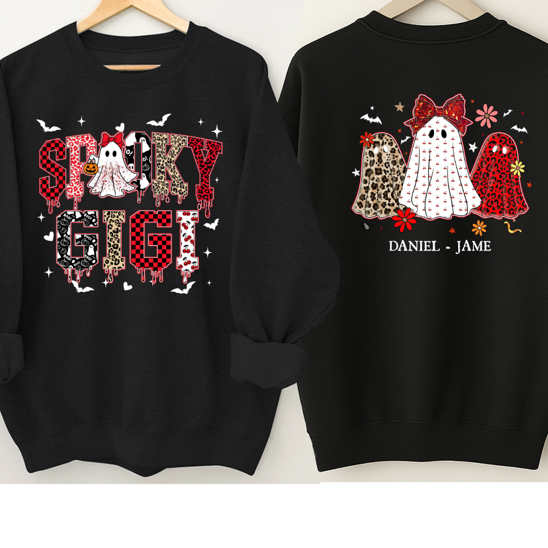 Halloween Spooky Gigi Custom Gigi And Grandkids Sweatshirt