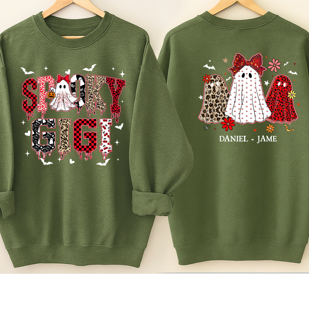 Halloween Spooky Gigi Custom Gigi And Grandkids Sweatshirt