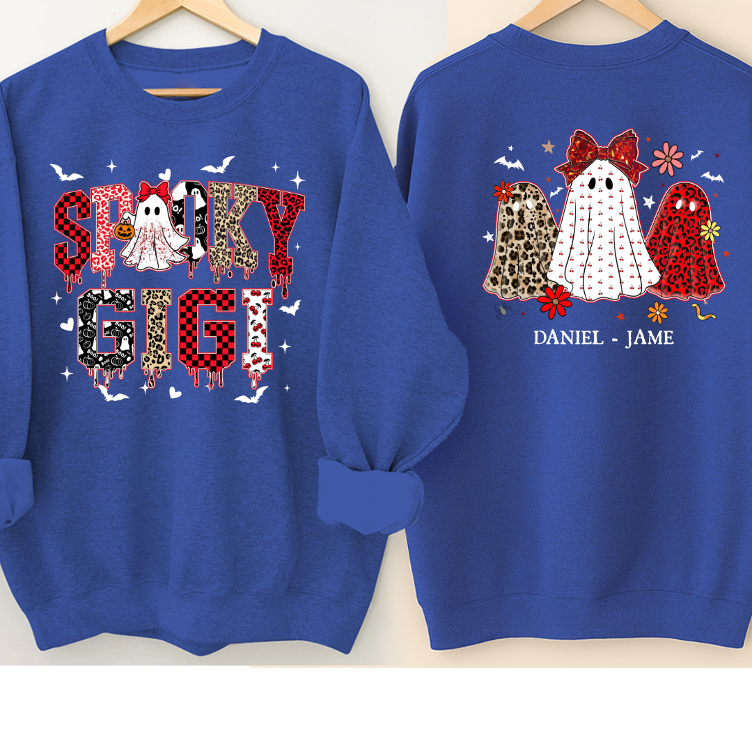 Halloween Spooky Gigi Custom Gigi And Grandkids Sweatshirt
