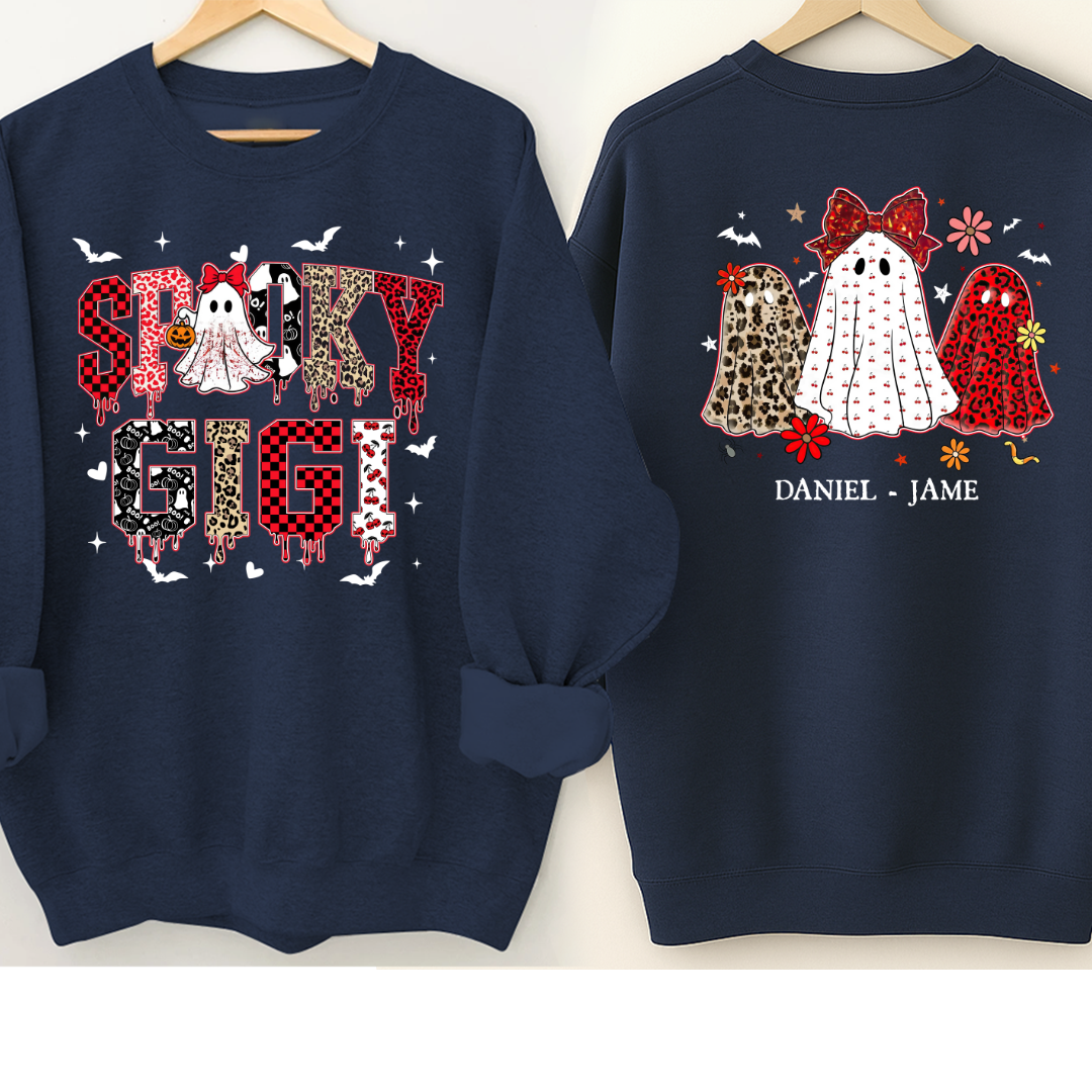 Halloween Spooky Gigi Custom Gigi And Grandkids Sweatshirt