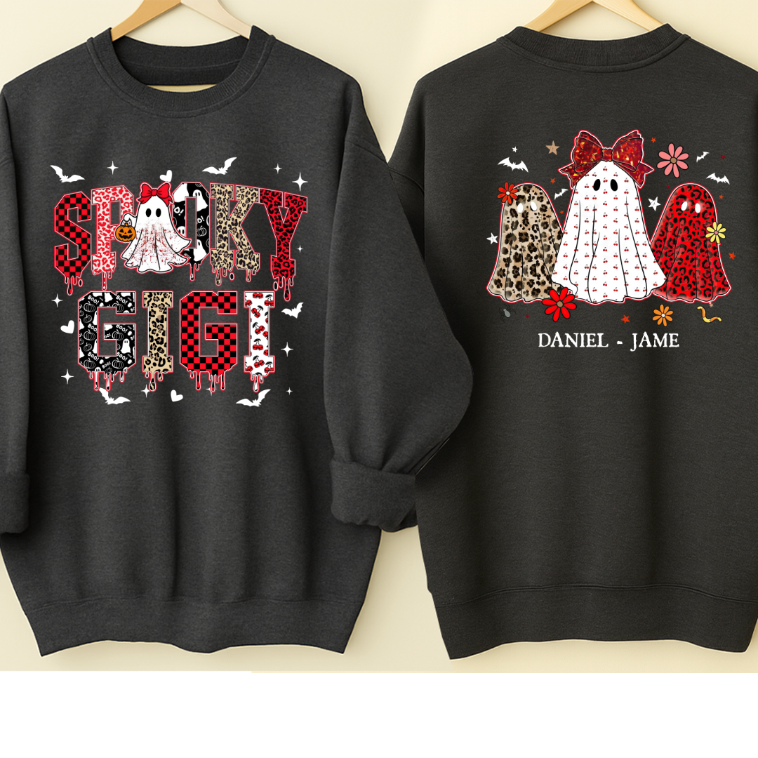 Halloween Spooky Gigi Custom Gigi And Grandkids Sweatshirt
