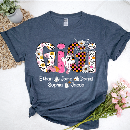 Halloween Mimi Pumpkins Boo Custom Grandma And Grandkids  Shirt