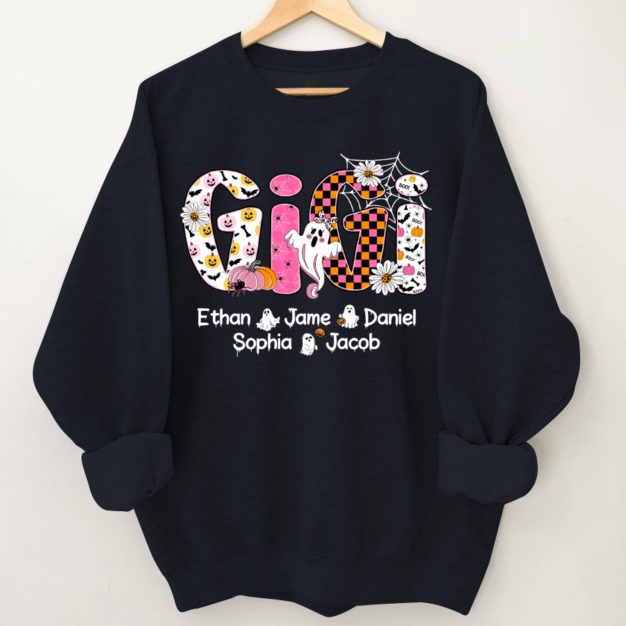 Halloween Mimi Pumpkins Boo Custom Grandma And Grandkids  Shirt