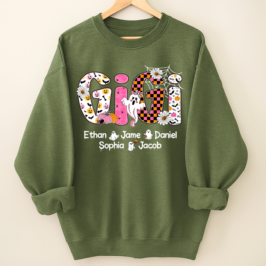 Halloween Mimi Pumpkins Boo Custom Grandma And Grandkids  Shirt