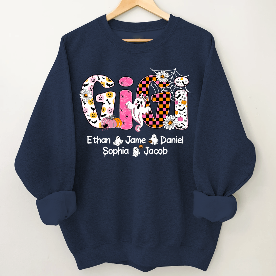 Halloween Mimi Pumpkins Boo Custom Grandma And Grandkids  Shirt