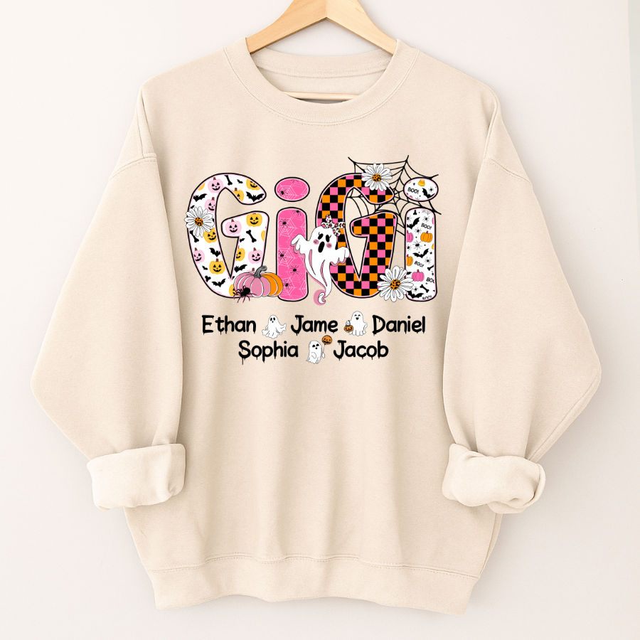 Halloween Mimi Pumpkins Boo Custom Grandma And Grandkids  Shirt