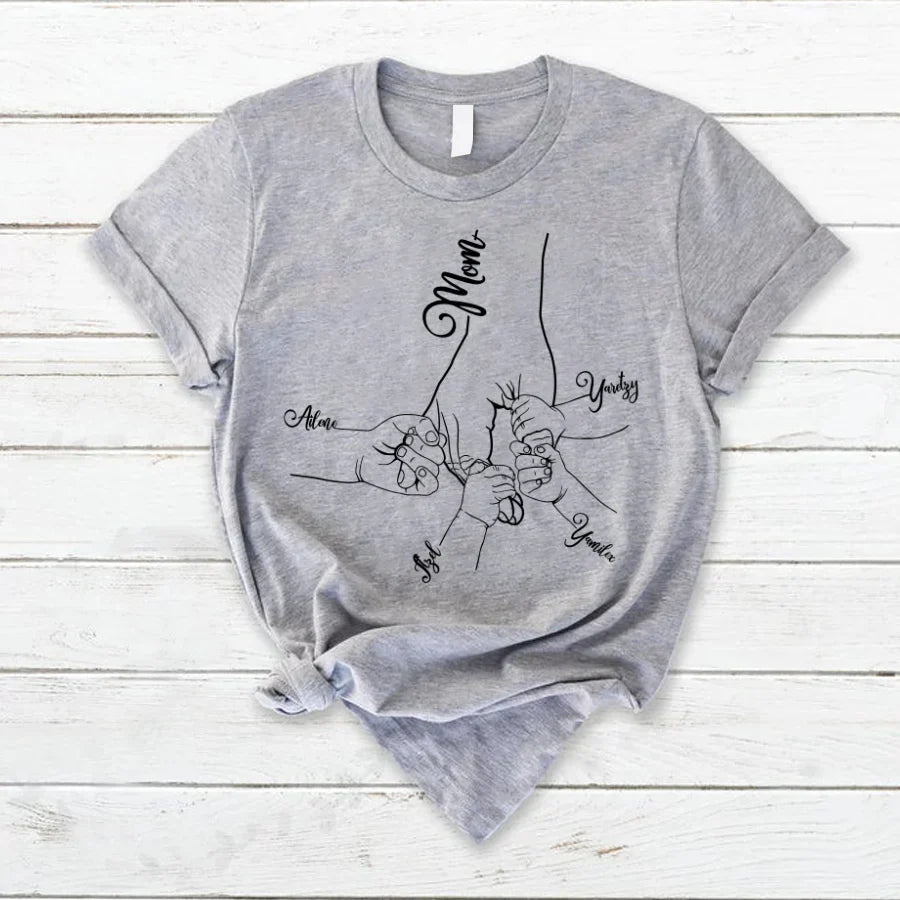 Hands Kids Mom Customize T-Shirt