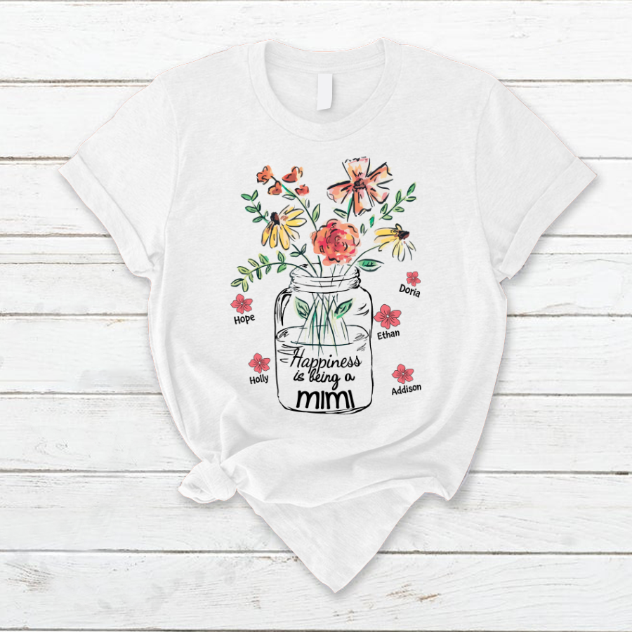 Happiness Is Being A Mimi Water Flowers T-Shirt