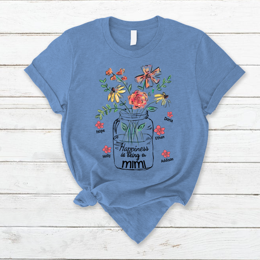 Happiness Is Being A Mimi Water Flowers T-Shirt