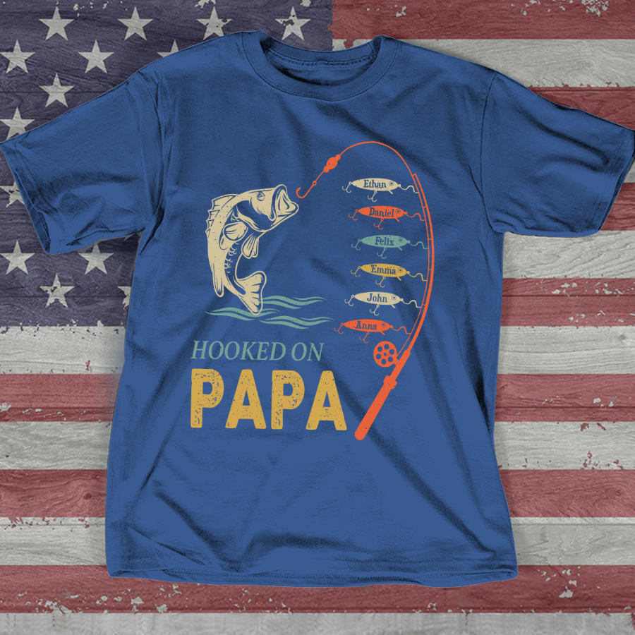 Hook On Being Papa Father's Day Fish Grandkids Hoodie