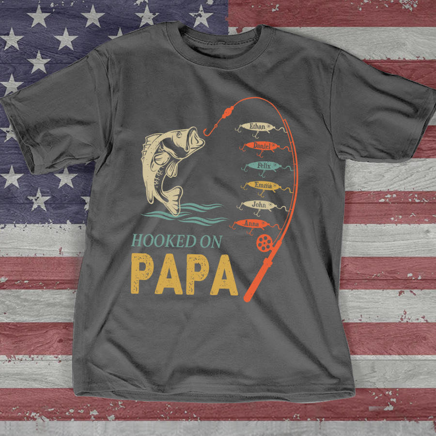 Hook On Being Papa Father's Day Fish Grandkids Hoodie