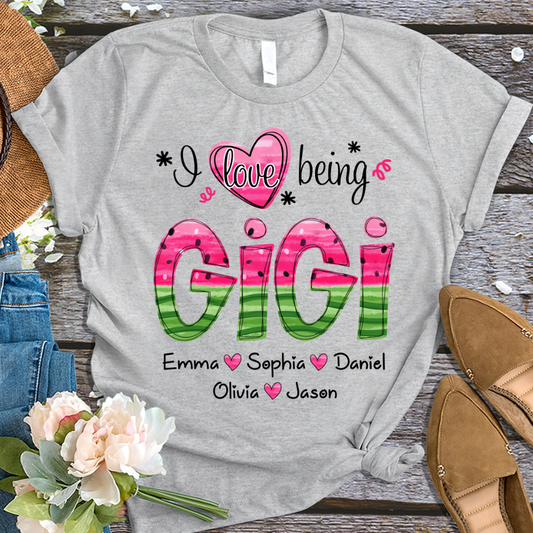 I Love Being Mimi Watermelon Summer And Grandkids T-Shirt