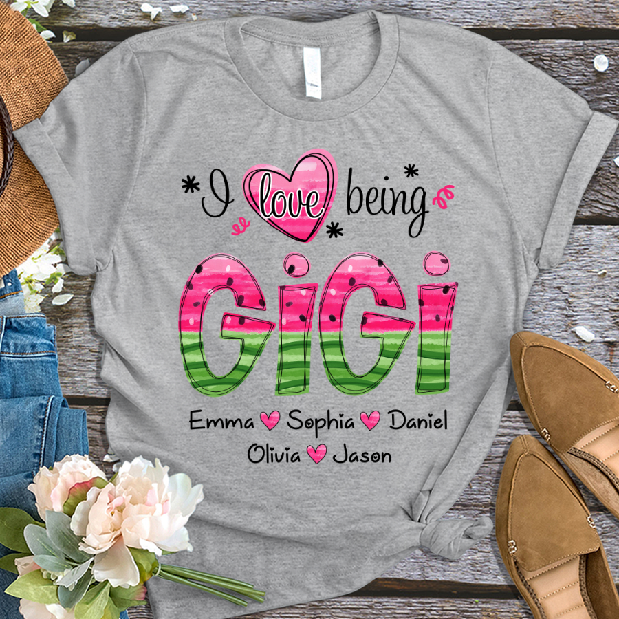 I Love Being Mimi Watermelon Summer And Grandkids T-Shirt