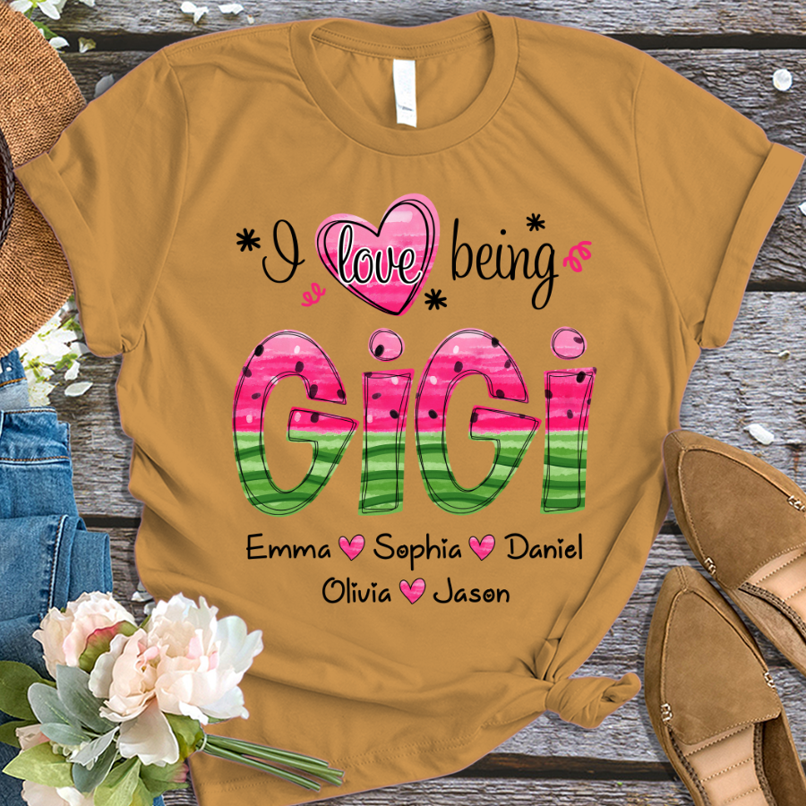 I Love Being Mimi Watermelon Summer And Grandkids T-Shirt